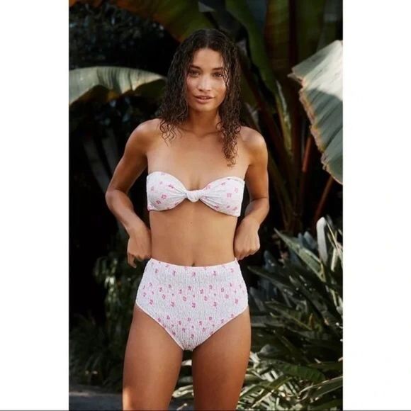 Anthropologie Charlie Holiday Cabo Newport Strapless Smocked Bikini - Picture 3 of 7